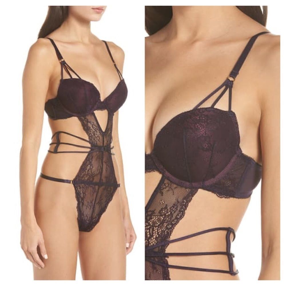 Ann Summers Tianna Bodysuit in Purple Size 4/6D